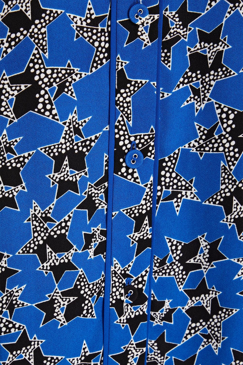 DIANE VON FURSTENBERG 개더 디테일 프린트 크레이프 블라우스