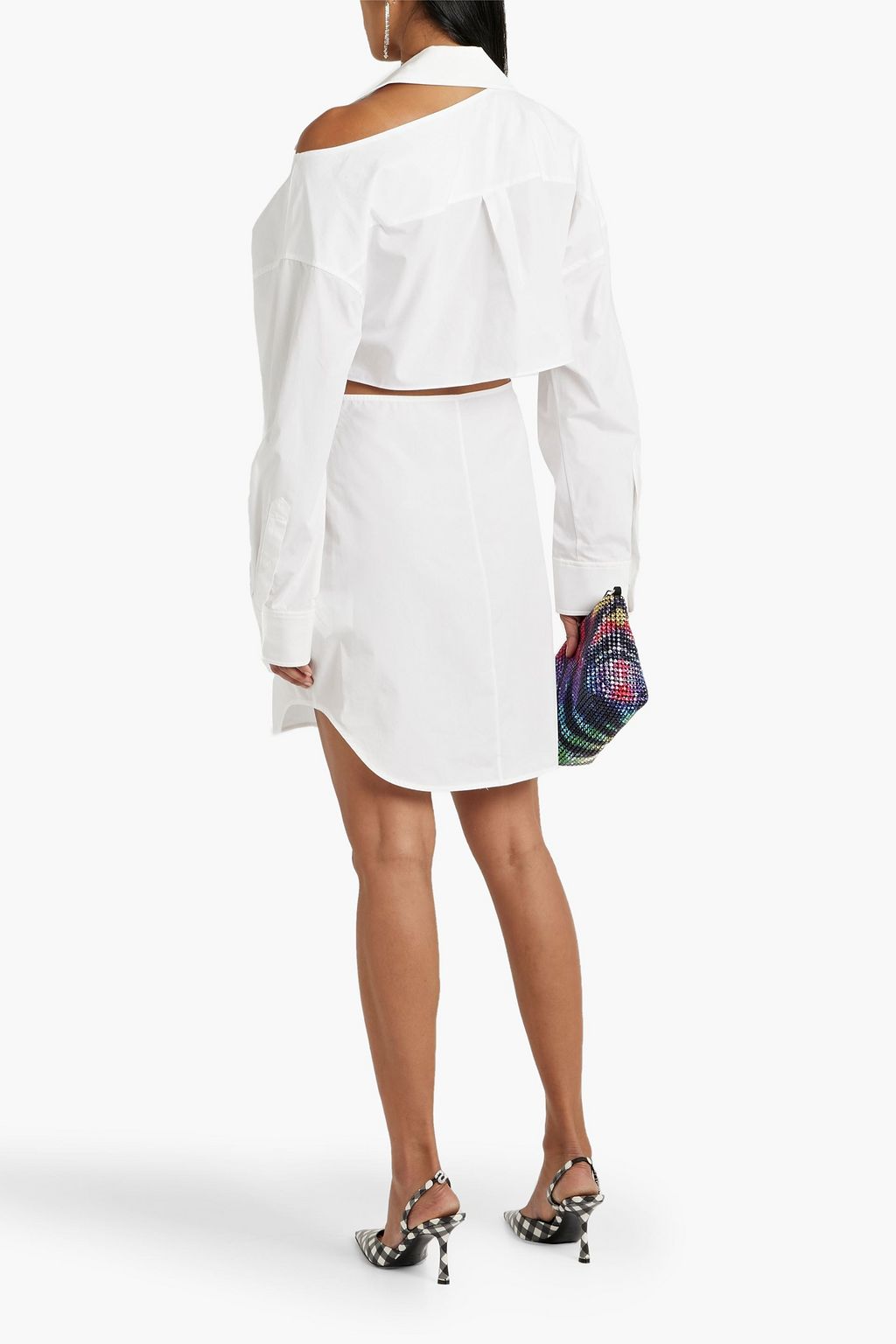 ALEXANDERWANG.T Cutout cotton-poplin mini shirt dress