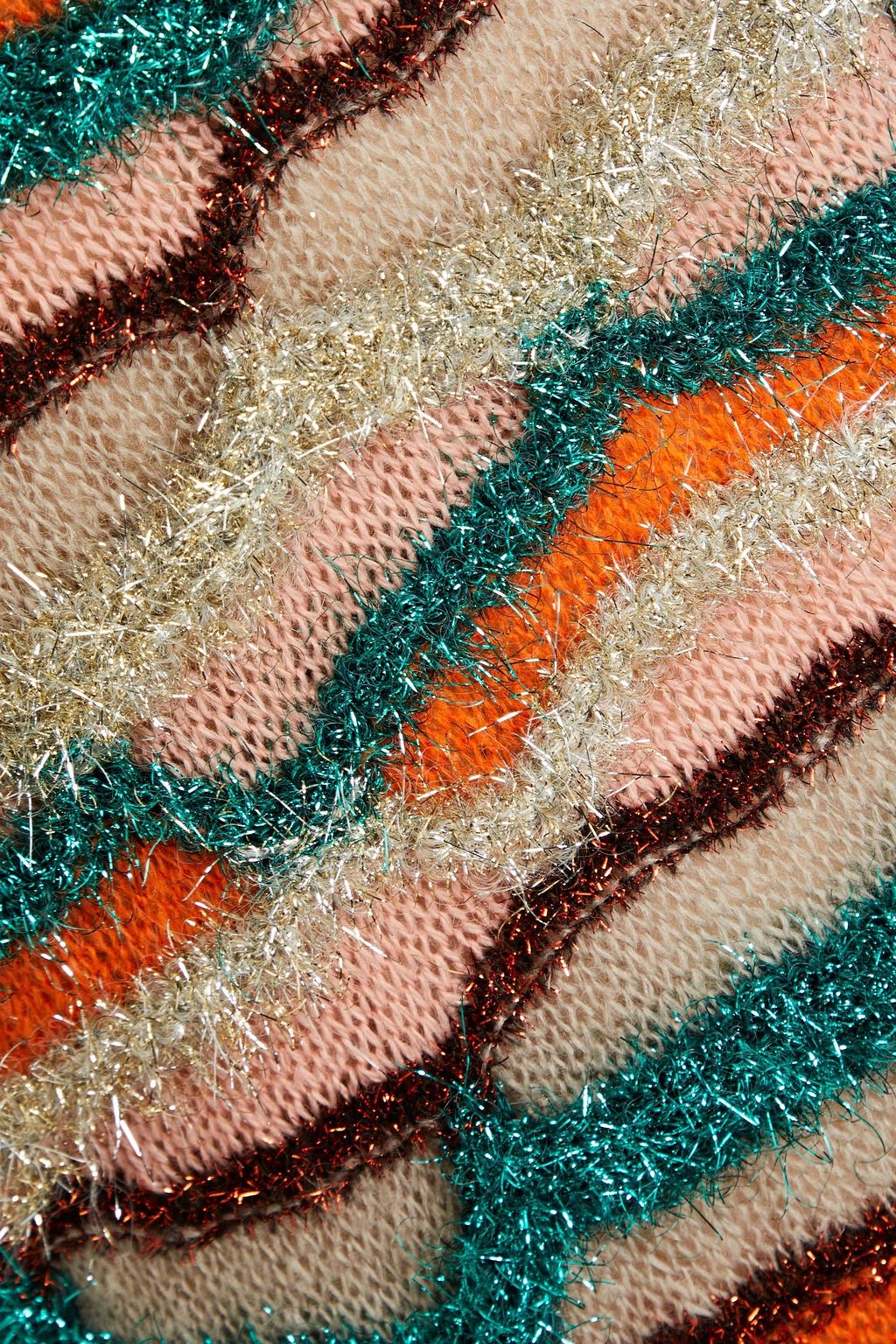 MISSONI Tinesel-trimmed jacquard-knit tinsel mini dress