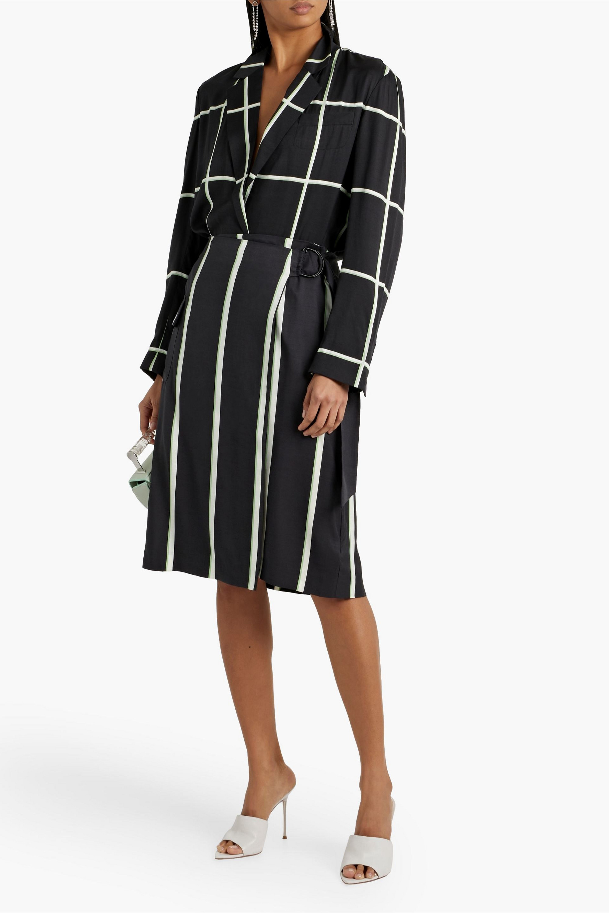 Equipment Verria checked satin blazer