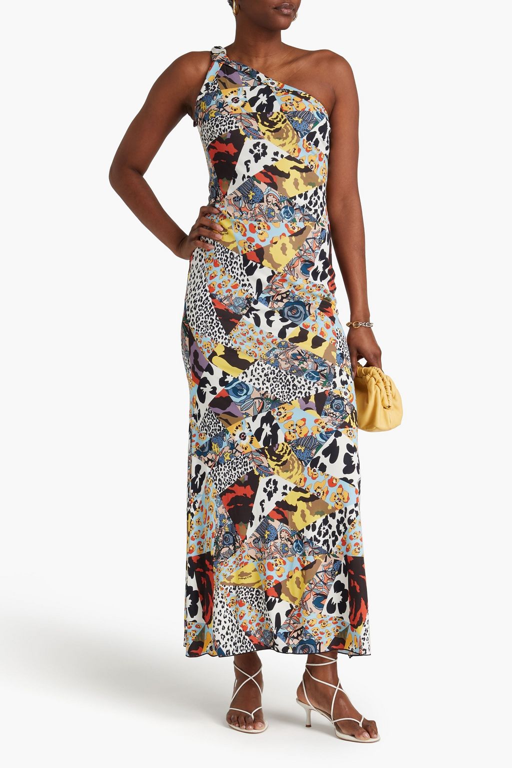 MISSONI Maxikleid aus Jersey mit Print und asymmetrischer Schulterpartie