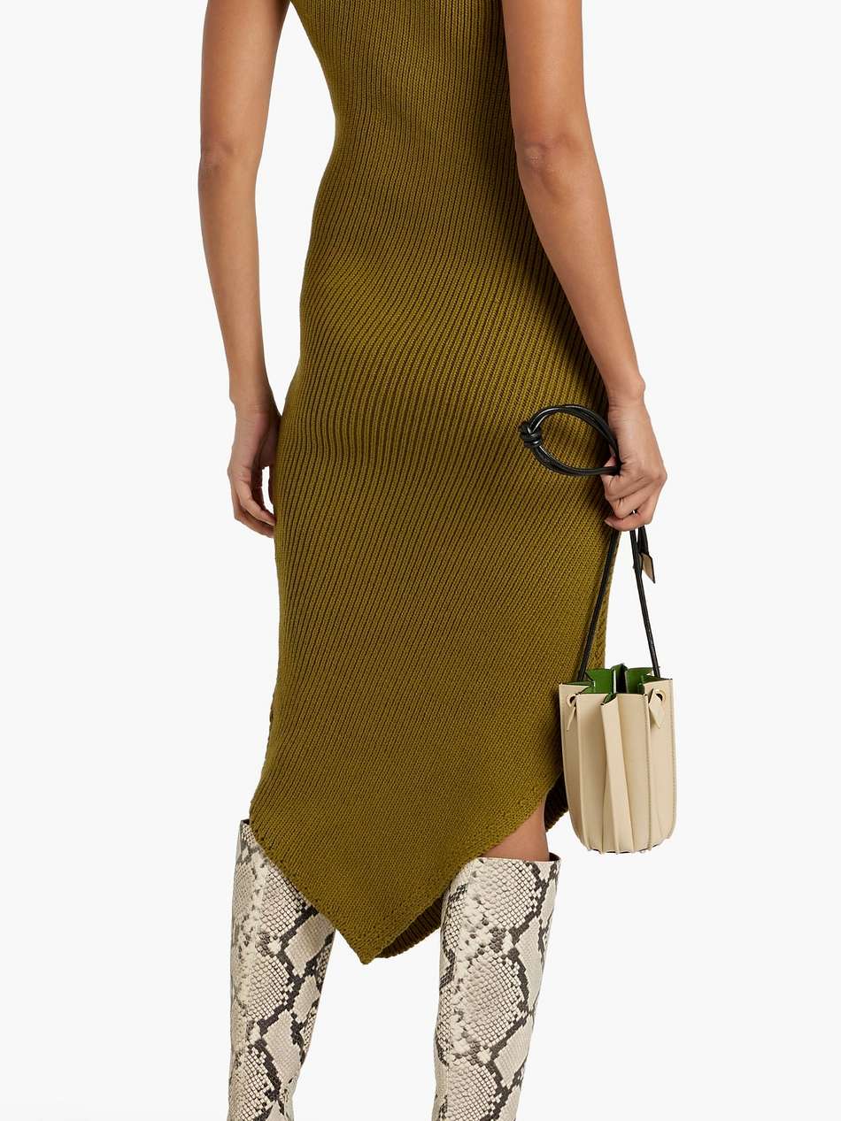 lucasse asymmetric ribbed cotton-blend midi dress