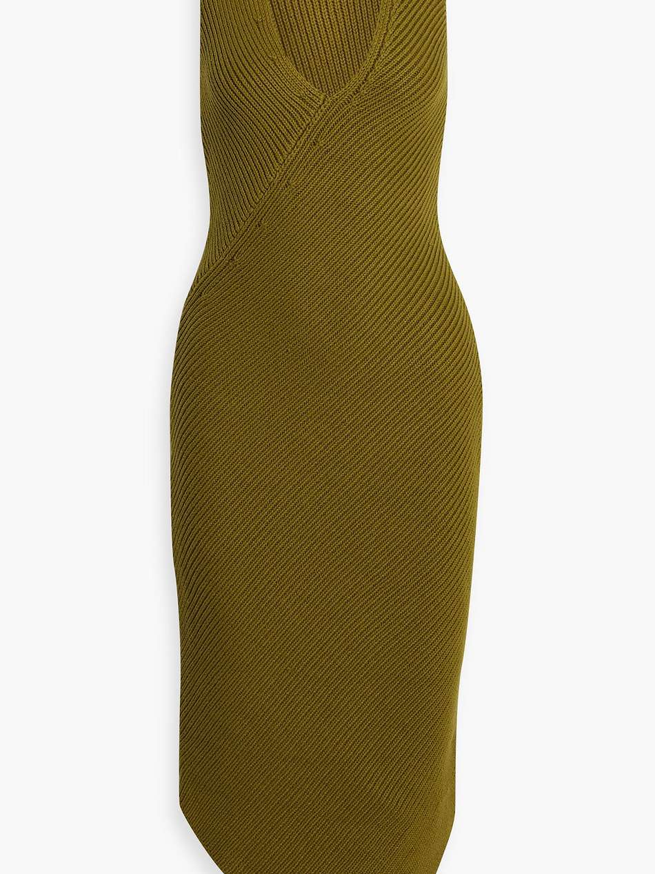 lucasse asymmetric ribbed cotton-blend midi dress