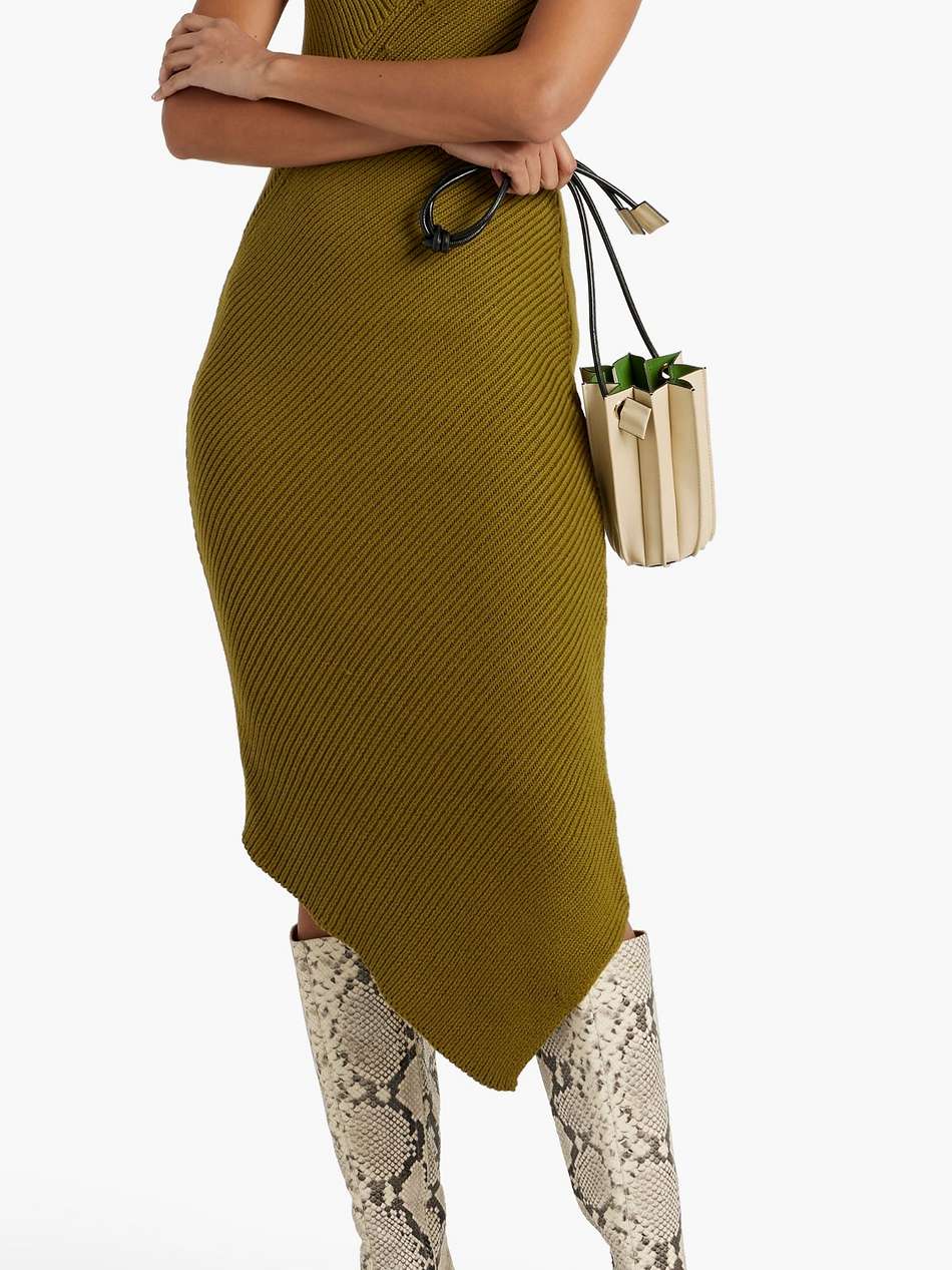 lucasse asymmetric ribbed cotton-blend midi dress