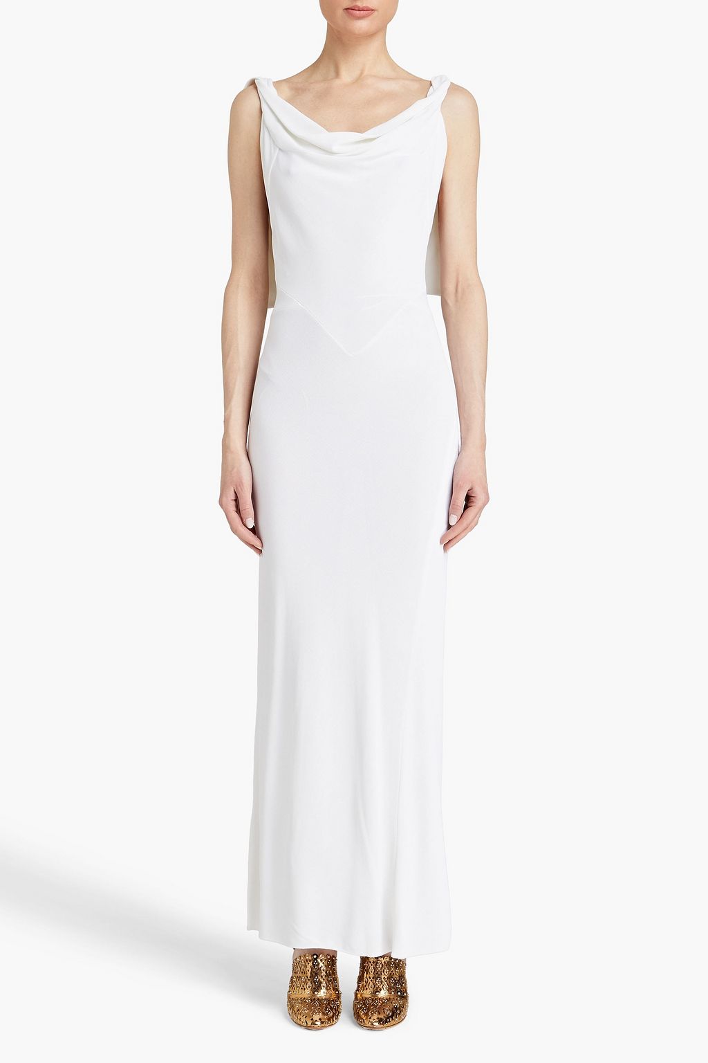 ALAÏA Draped jersey maxi dress