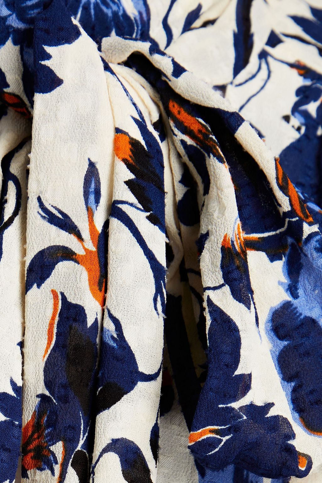 DIANE VON FURSTENBERG Harvey gathered floral-print fil coupé crepe blouse