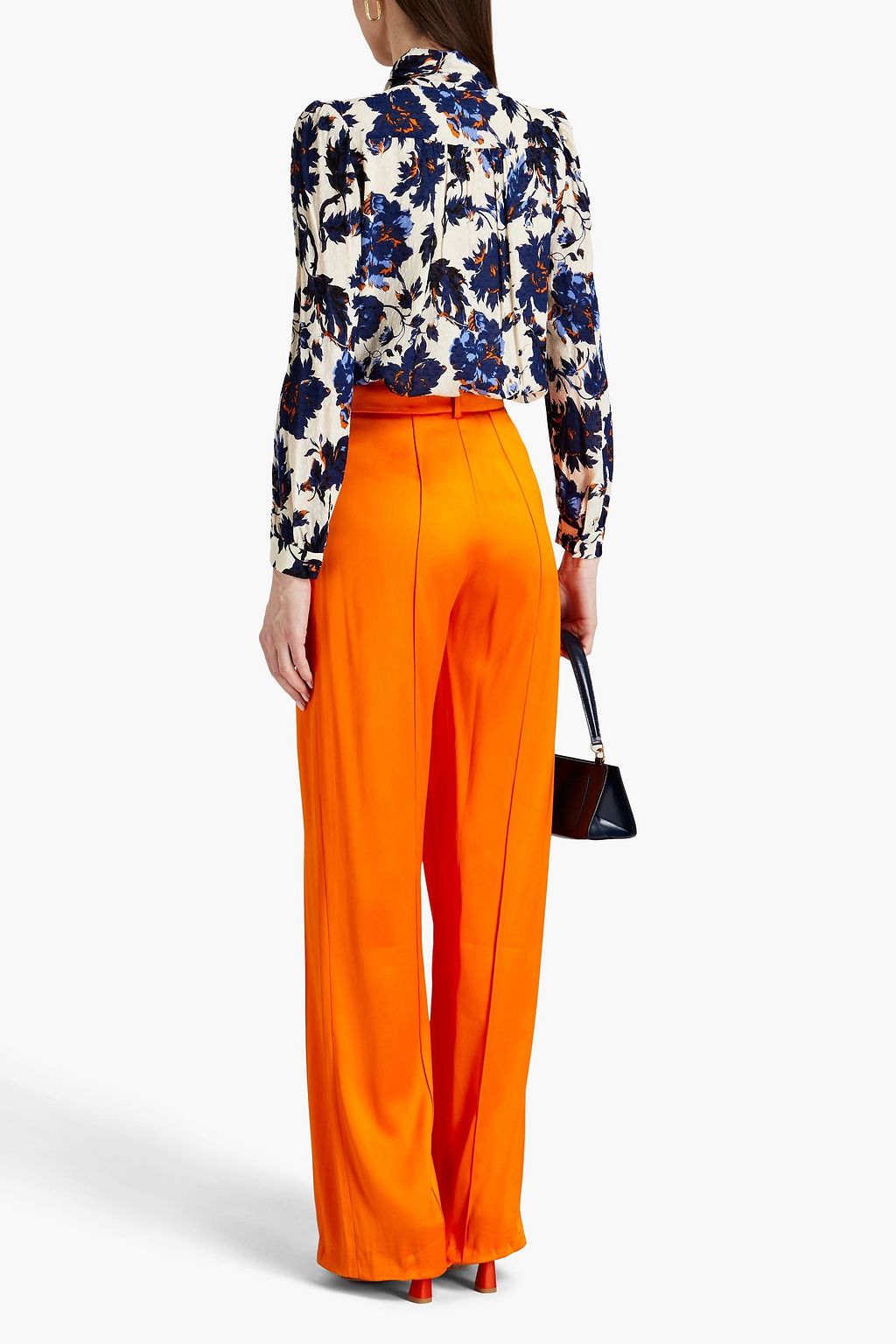 DIANE VON FURSTENBERG Harvey gathered floral-print fil coupé crepe blouse