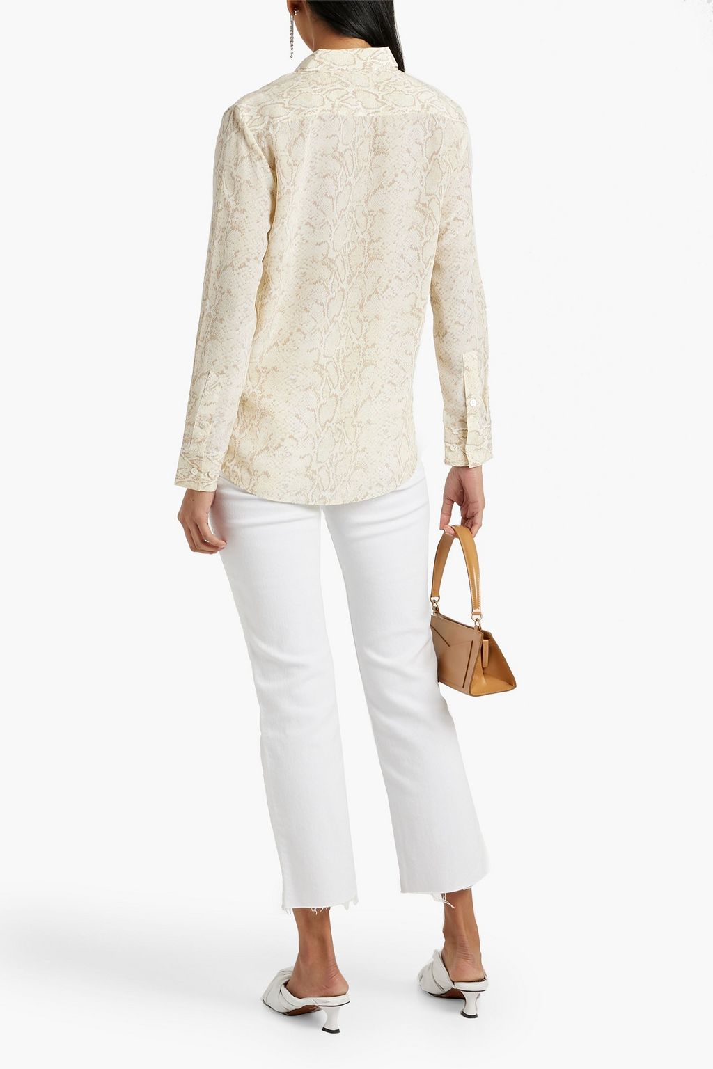 EQUIPMENT Lemma snake-print silk crepe de chine shirt