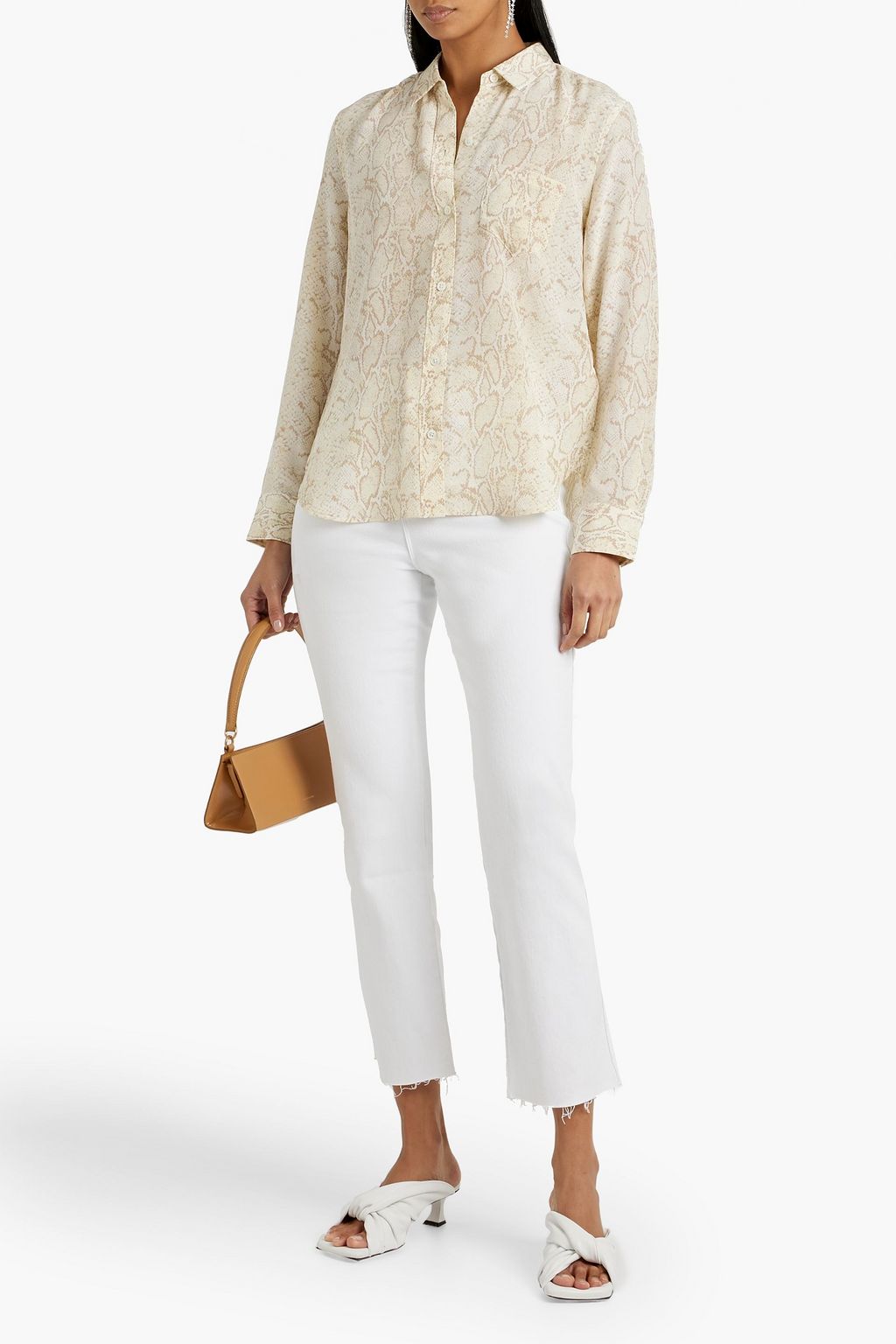 EQUIPMENT Lemma snake-print silk crepe de chine shirt