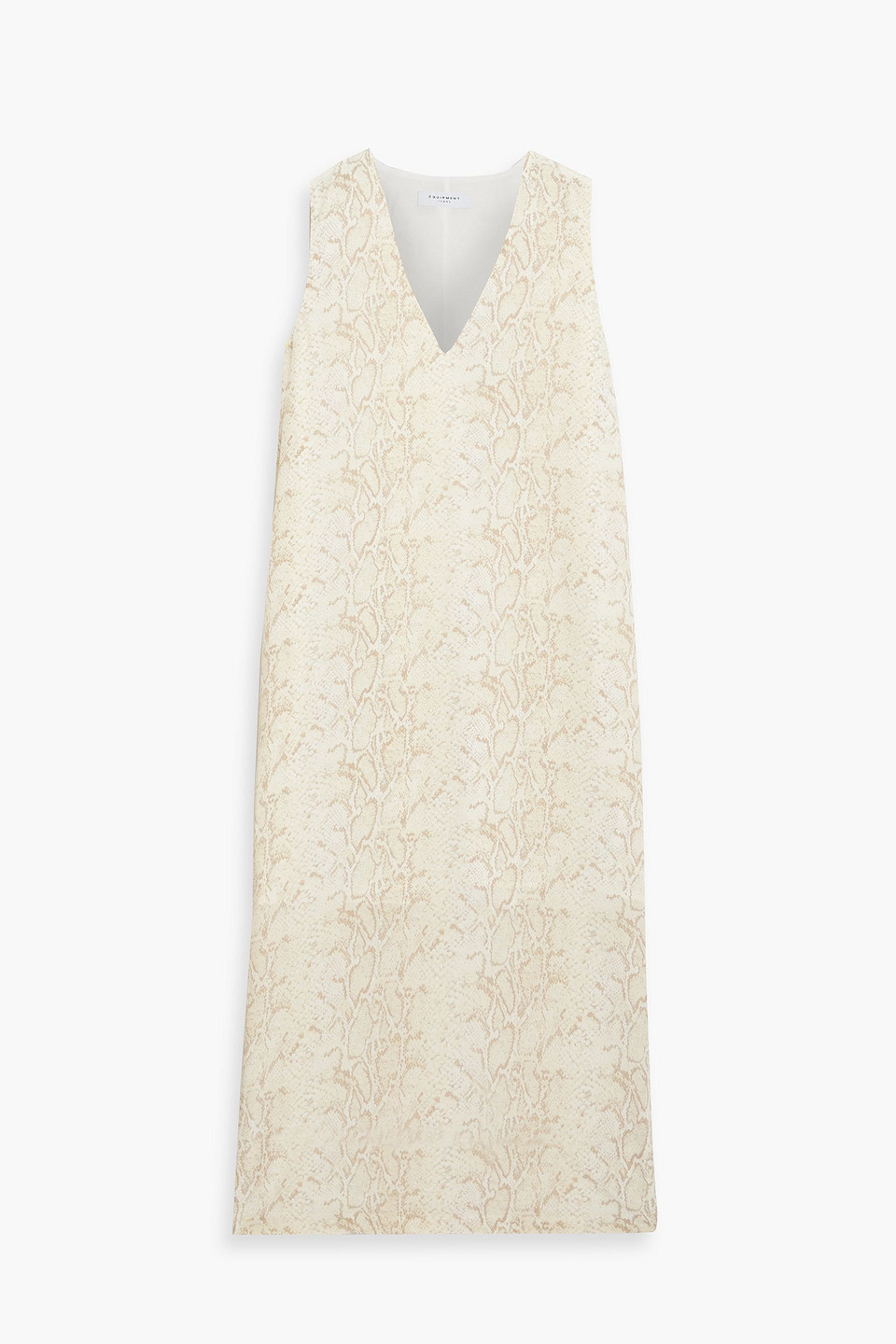 Equipment Connery Snake-print Silk Midi Dress In Cream