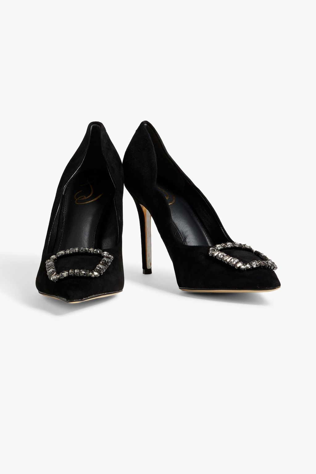 SAM EDELMAN Harriet crystal embellished suede pumps THE OUTNET
