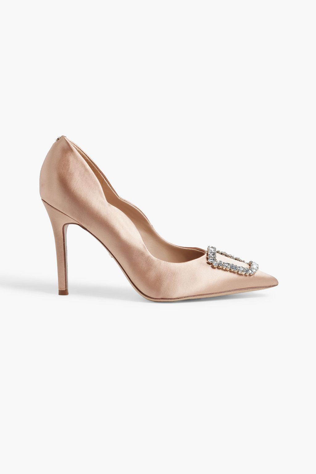 SAM EDELMAN Harriet crystal-embellished satin pumps | THE OUTNET