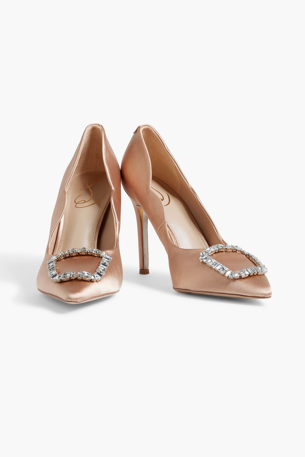 SAM EDELMAN حذاء «هارييت» بكعب عالٍ من الساتان مزين بالكريستال