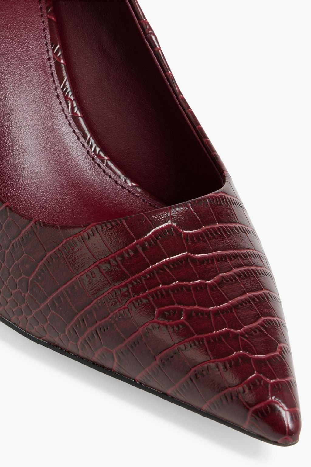 SAM EDELMAN Vienna croc-effect leather pumps
