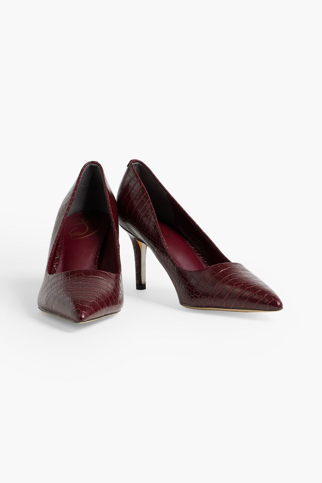 SAM EDELMAN Vienna croc-effect leather pumps