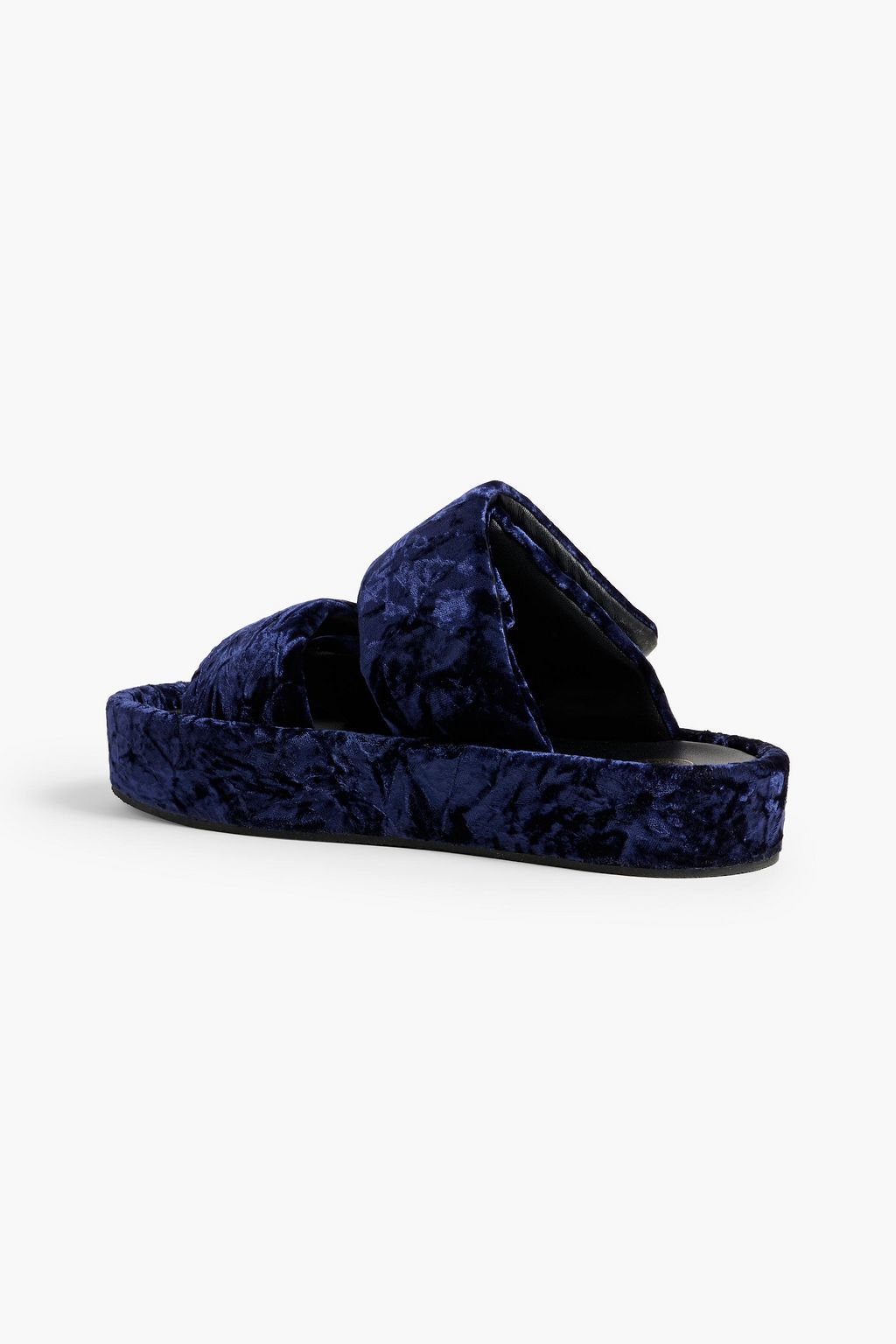 DRIES VAN NOTEN Crushed-velvet platform slides