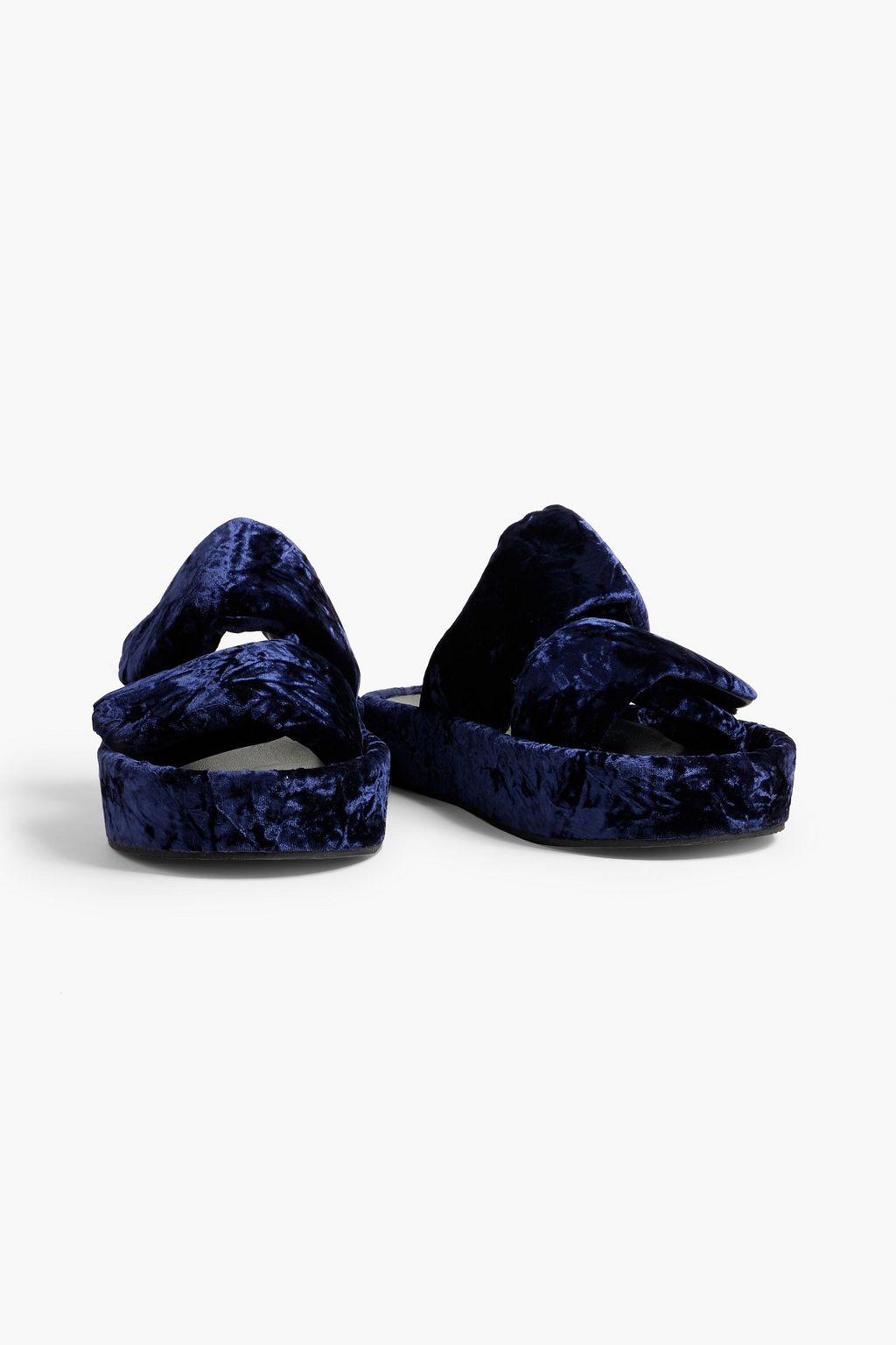 DRIES VAN NOTEN Crushed-velvet platform slides