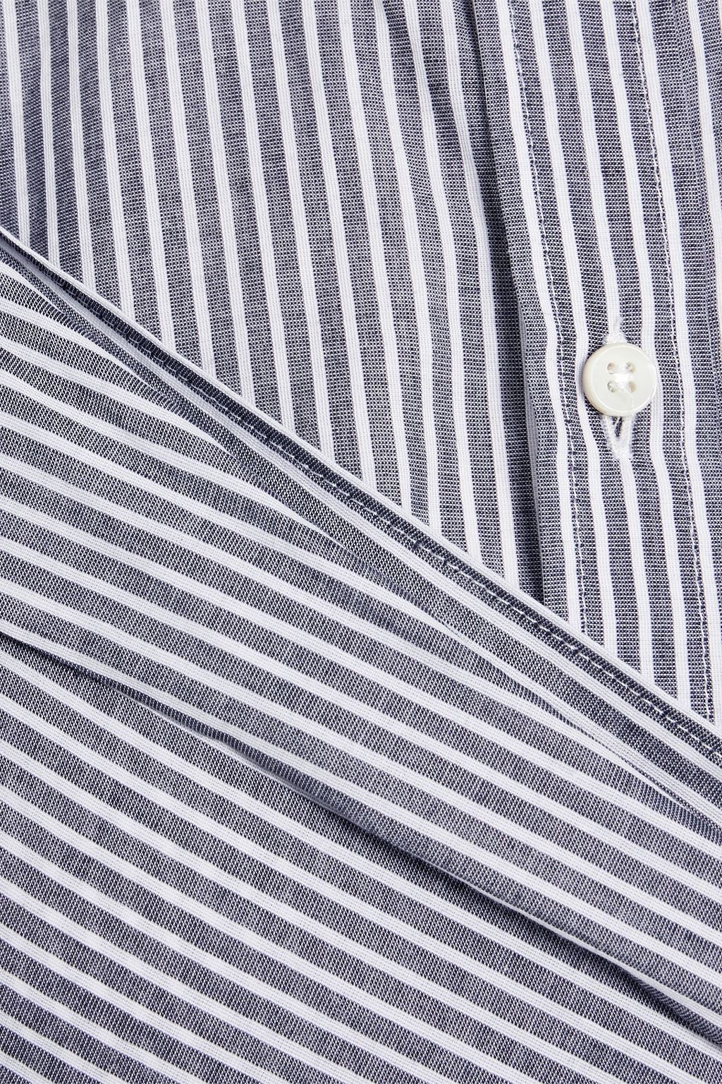 BRUNELLO CUCINELLI Wrap-effect striped cotton and silk-blend top