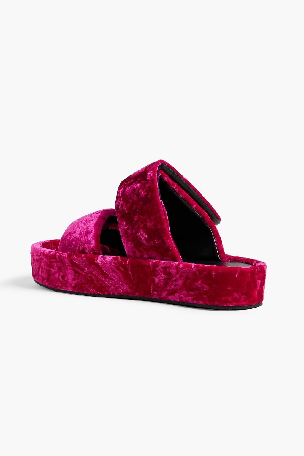 DRIES VAN NOTEN Crushed-velvet platform slides