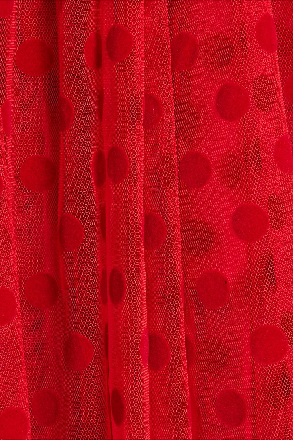 RASARIO Crepe-paneled polka-dot flocked tulle maxi dress