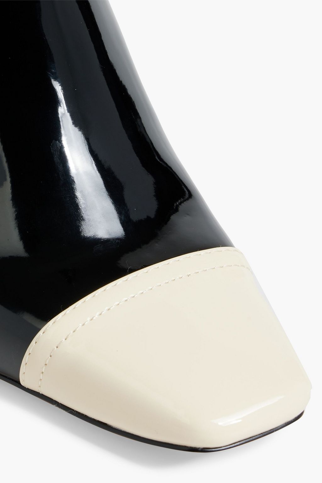 SAM EDELMAN Liivia two-tone faux patent leather ankle boots