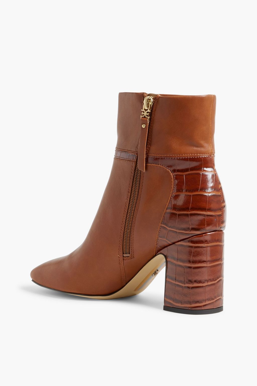 SAM EDELMAN Florah faux smooth and croc-effect leather ankle boots