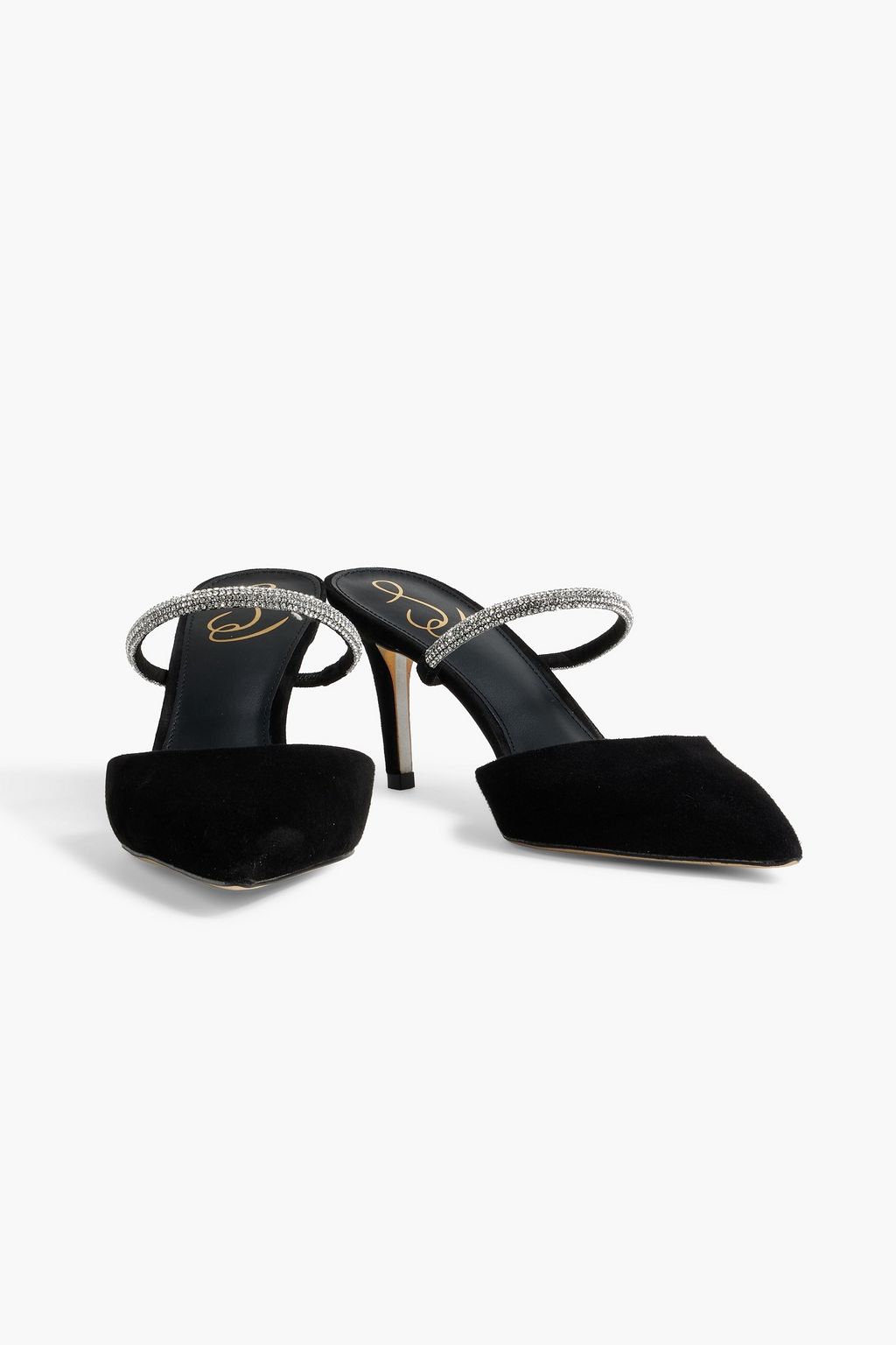 SAM EDELMAN Verity crystal-embellished suede mules