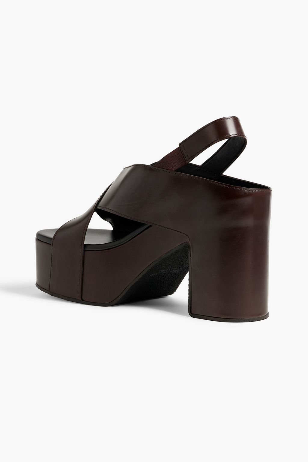 DRIES VAN NOTEN Buckled leather platform slingback sandals