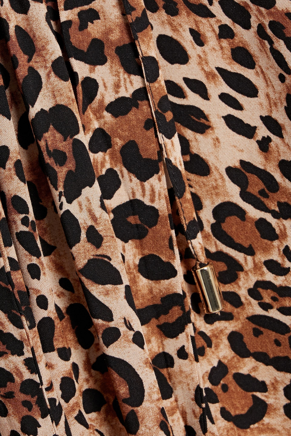Melissa Odabash Natalie Lace-up Leopard-print Voile Maxi Dress In Animal Print