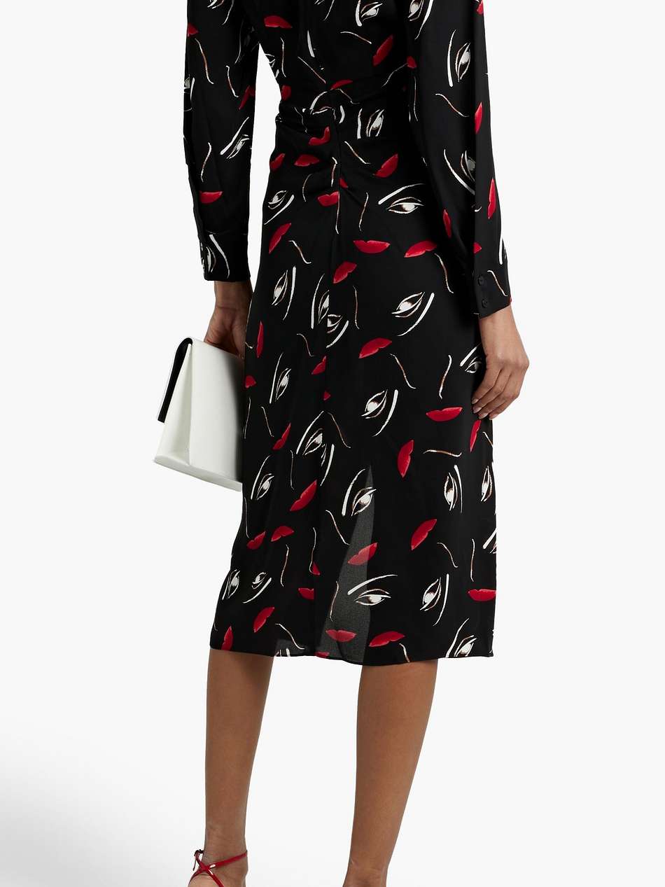 narcissa wrap-effect printed crepe midi dress