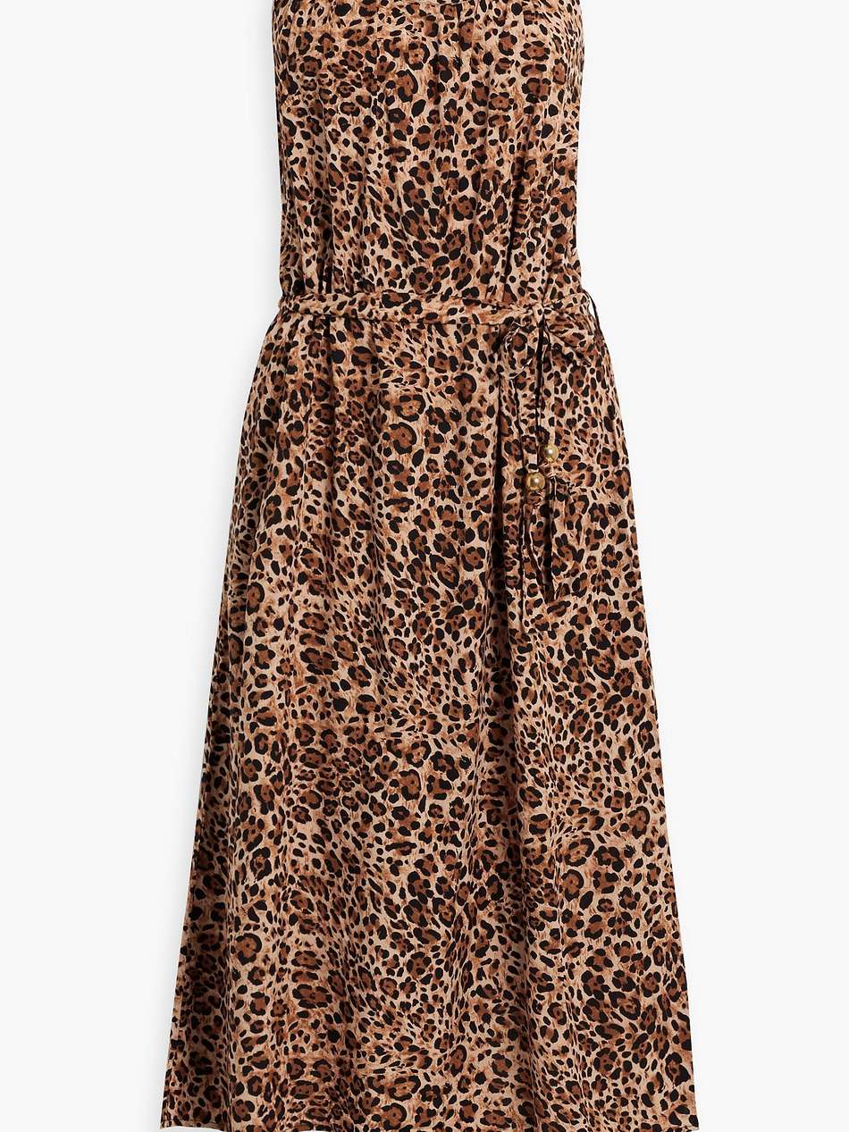 melissa leopard-print voile midi dress
