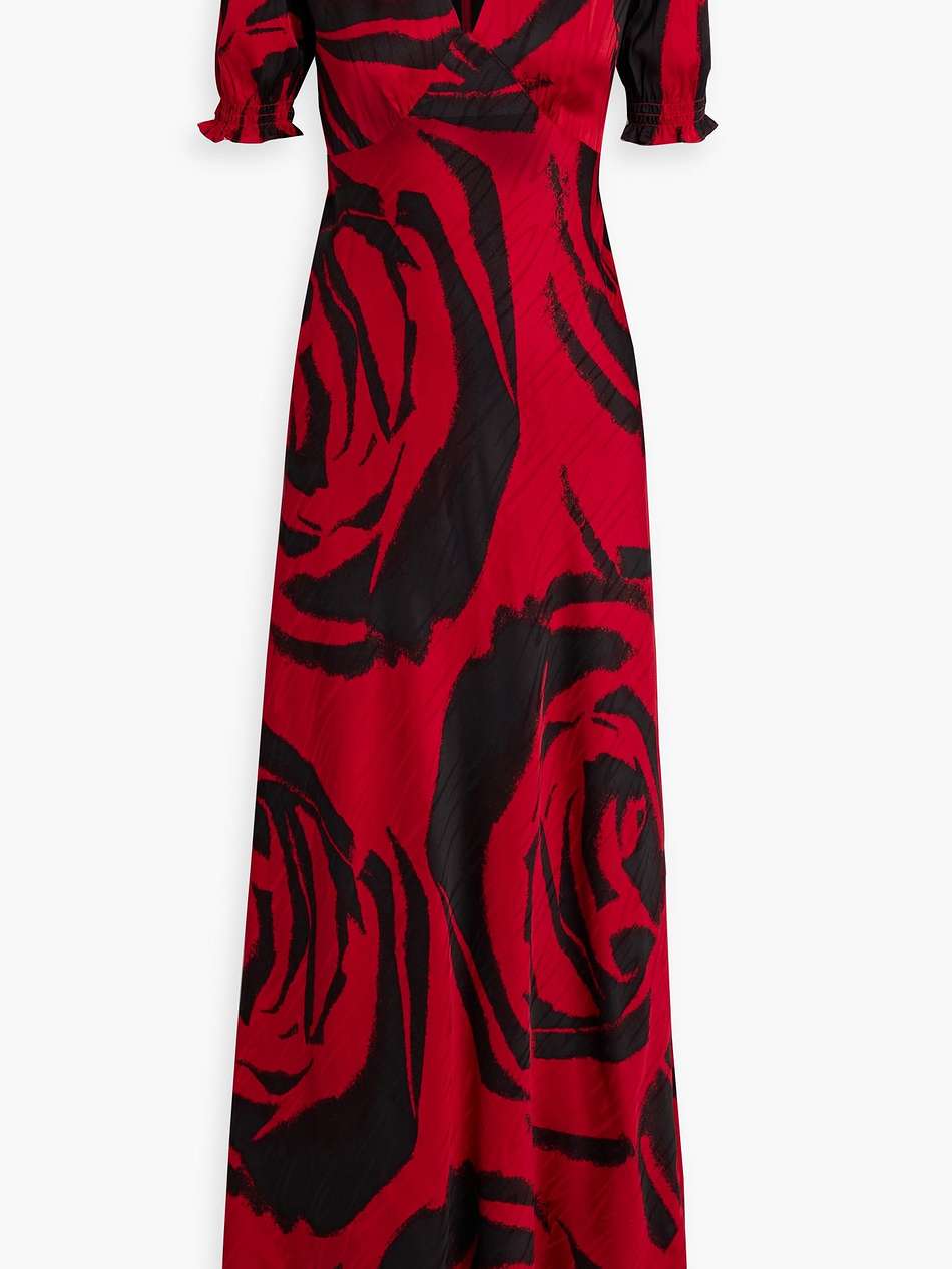 walker printed satin-jacquard maxi dress