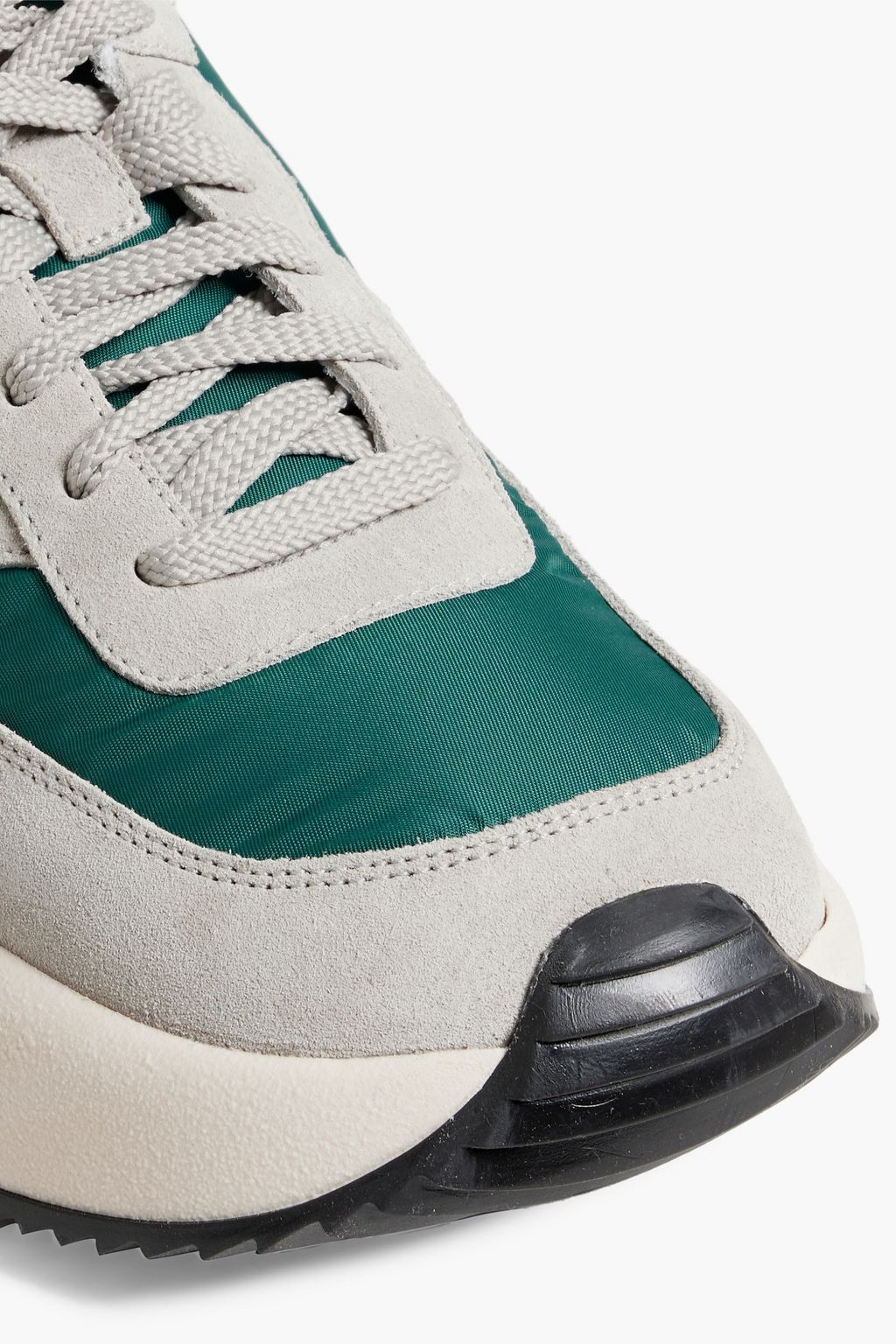DRIES VAN NOTEN Leather-trimmed shell and suede sneakers