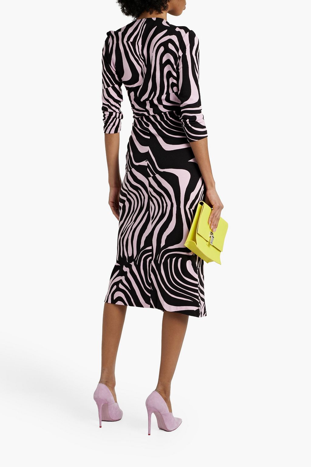 DIANE VON FURSTENBERG Brie wrap-effect printed Lyocell and wool-blend jersey midi dress