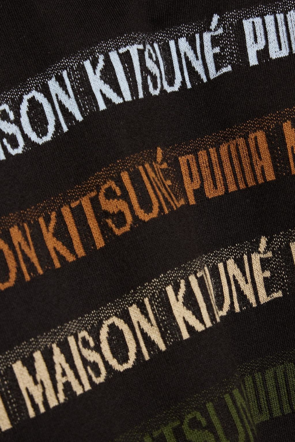 MAISON KITSUNÉ + Puma monogram-trimmed cotton-jersey T-shirt