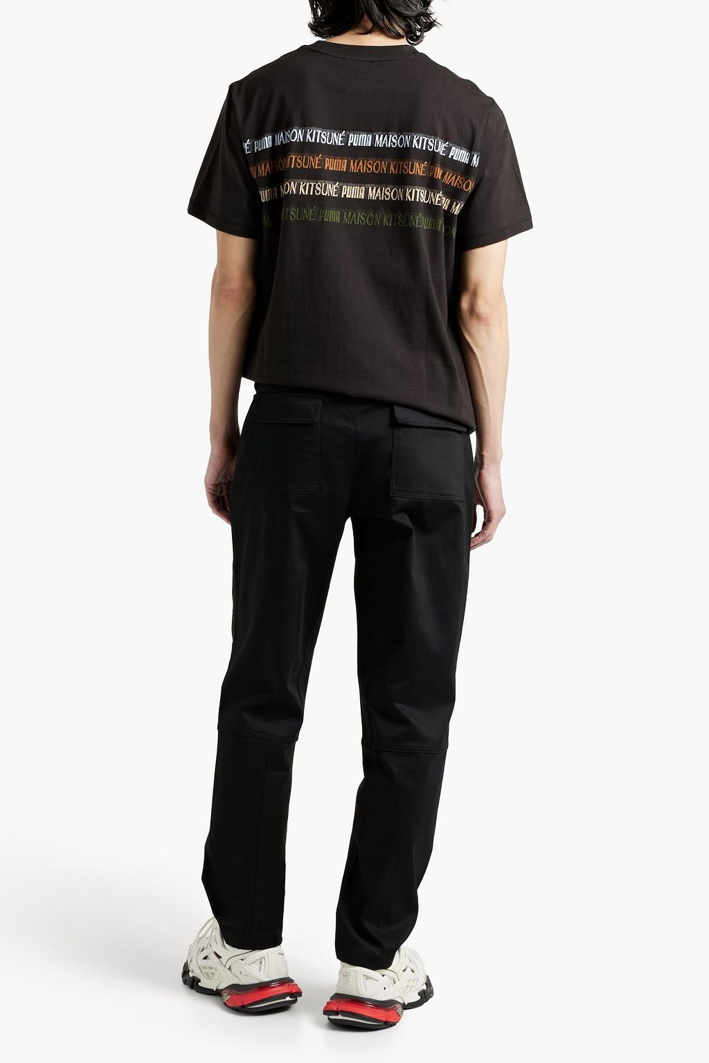 MAISON KITSUNÉ + Puma monogram-trimmed cotton-jersey T-shirt