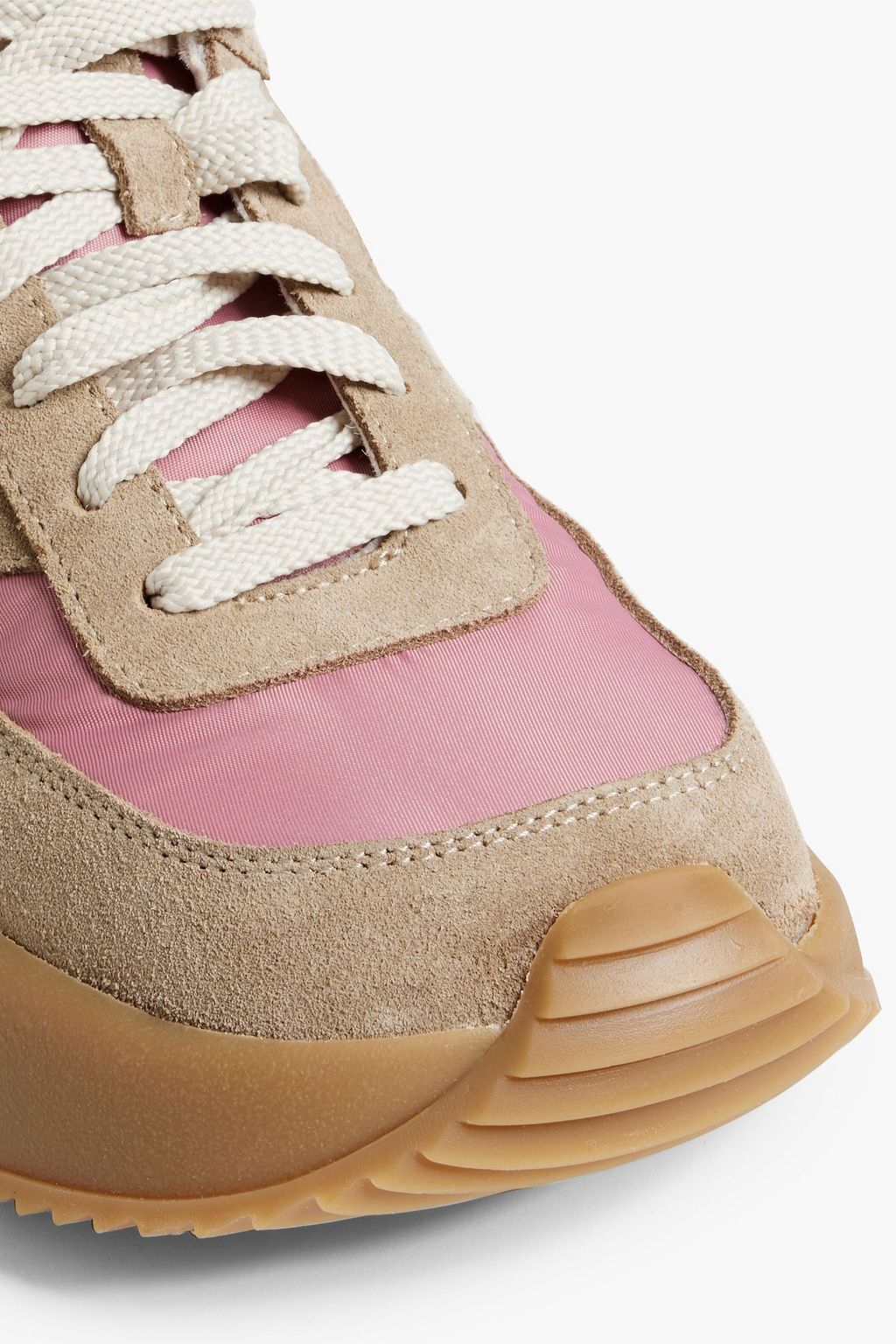 DRIES VAN NOTEN Leather-trimmed shell and suede sneakers