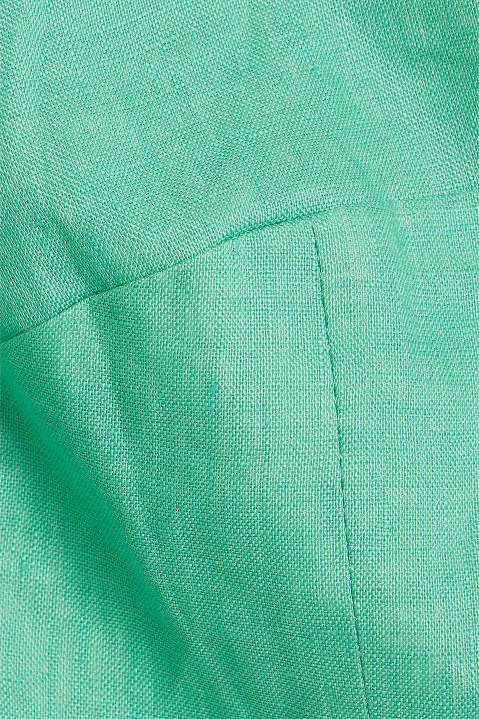 Saloni Cropped Linen Top In Jade