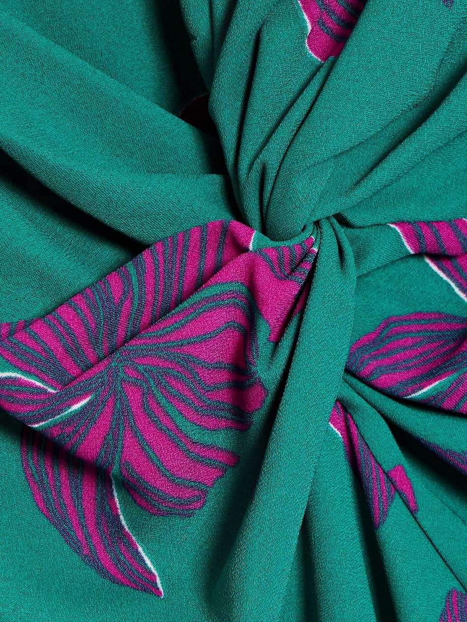 ananba twist-front printed crepe midi dress