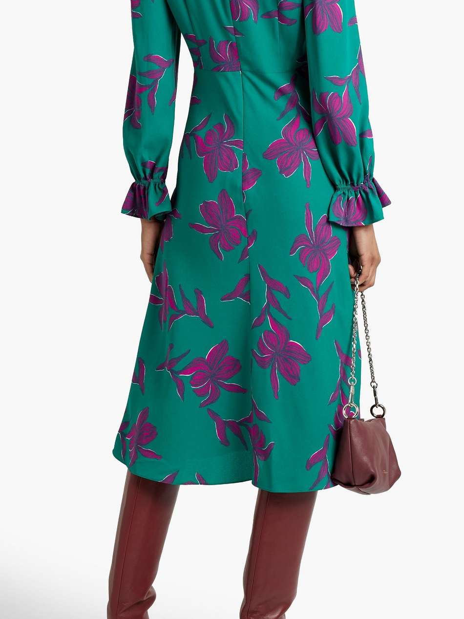 ananba twist-front printed crepe midi dress
