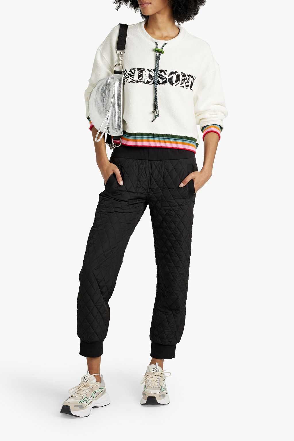 MISSONI Embroidered French cotton-terry sweater