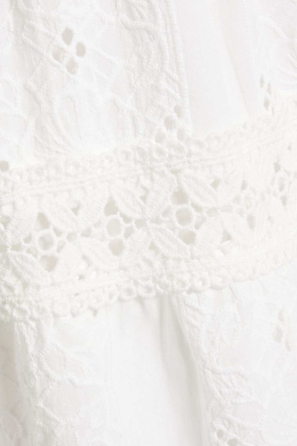 MELISSA ODABASH Strapless shirred broderie anglaise cotton mini dress