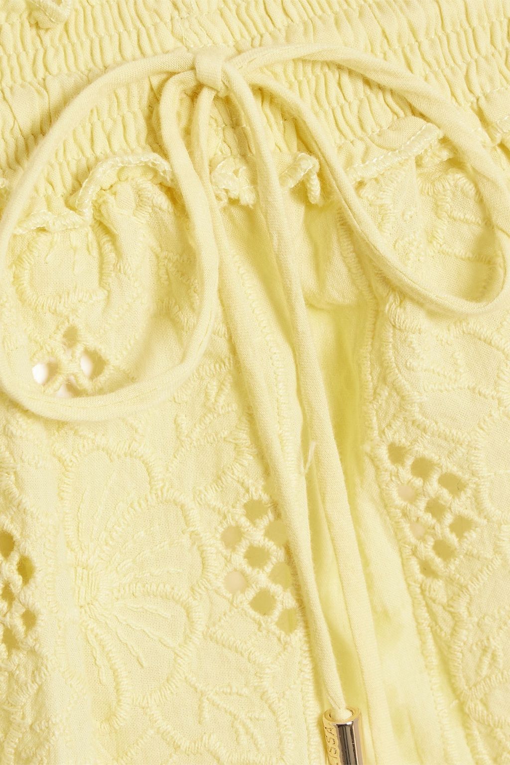 MELISSA ODABASH Shirred broderie anglaise-cotton coverup