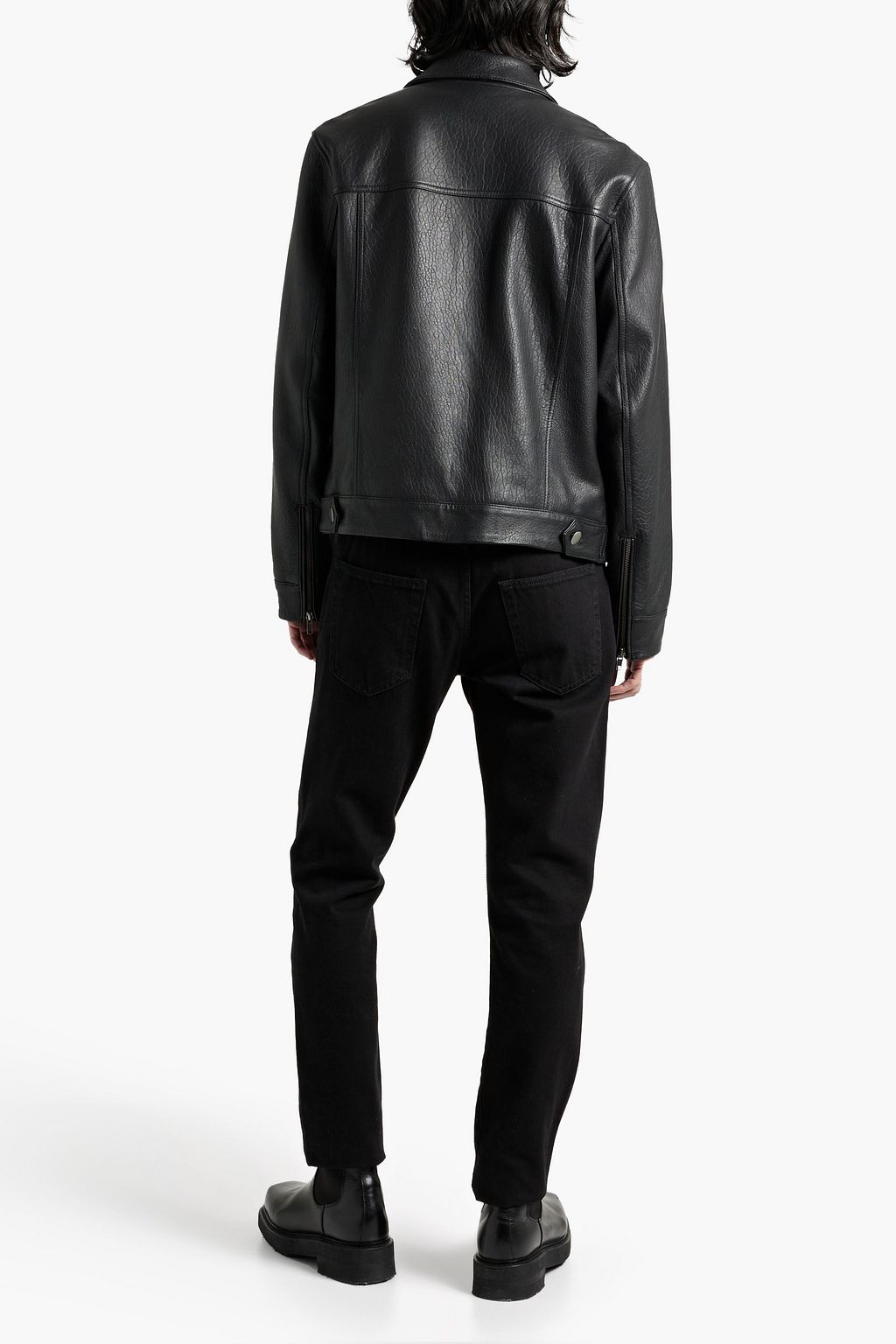 MUUBAA Lenten pebbled-leather trucker jacket