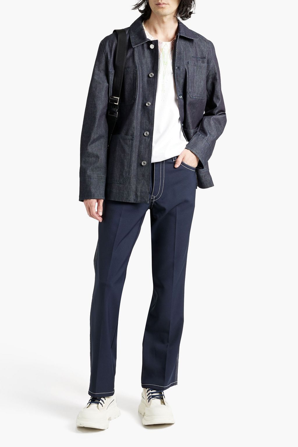 MAISON KITSUNÉ Jeansjacke mit Stickereien