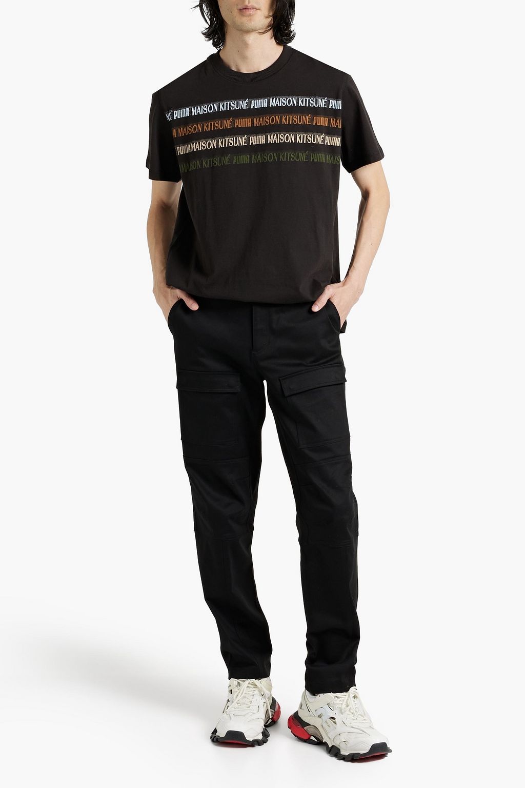 MAISON KITSUNÉ + Puma cotton-blend twill pants