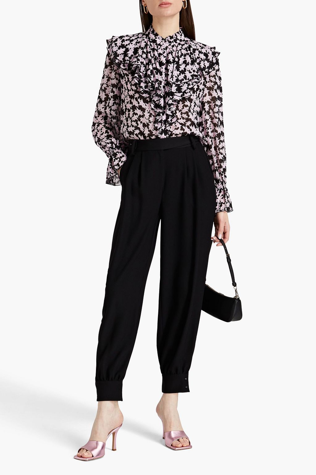 DIANE VON FURSTENBERG Maryse ruffled printed georgette blouse
