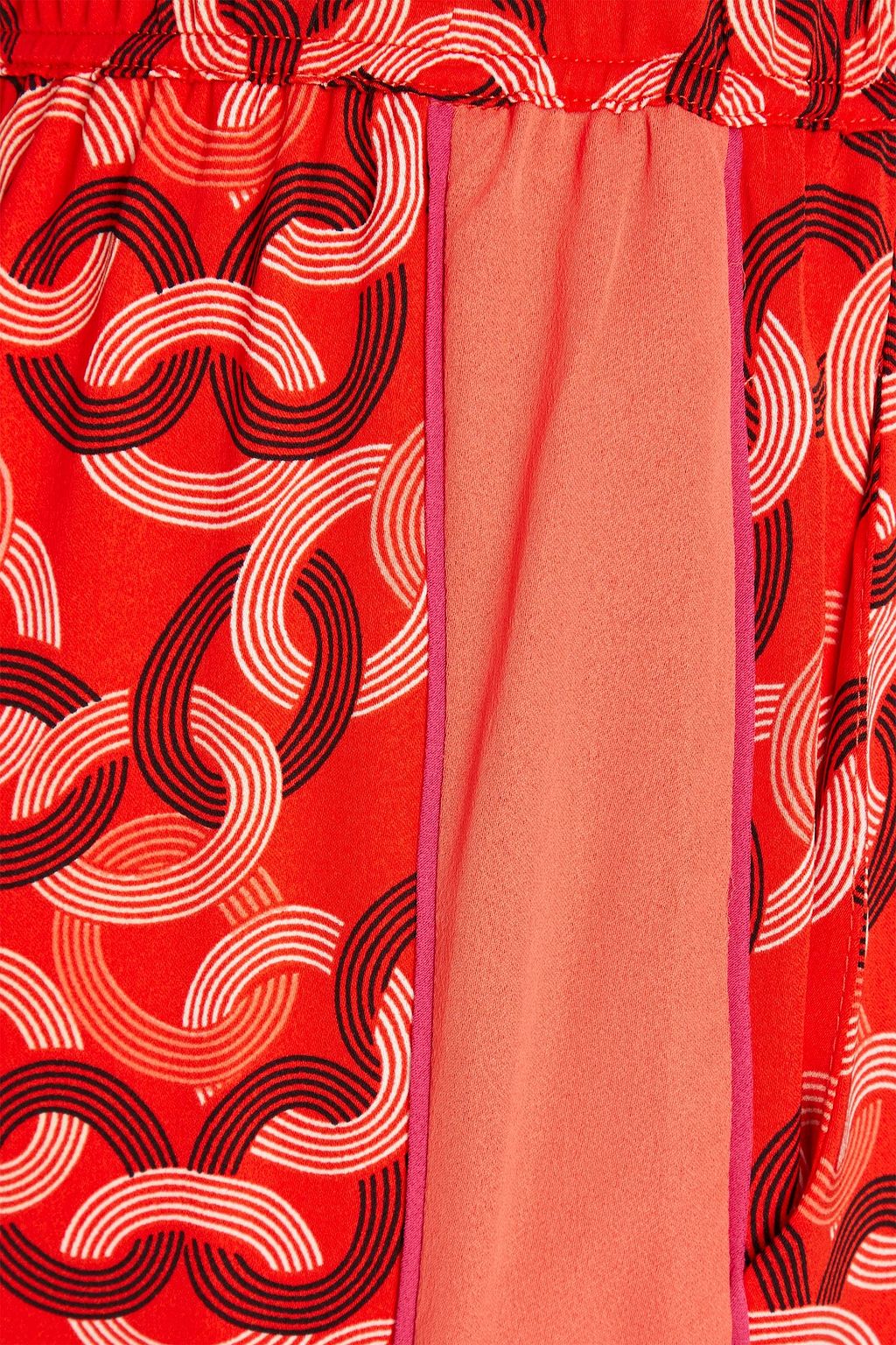 DIANE VON FURSTENBERG بنطلون «سينزيا» من الكريب بقصّة أرجل مستقيمة مزين بطبعة