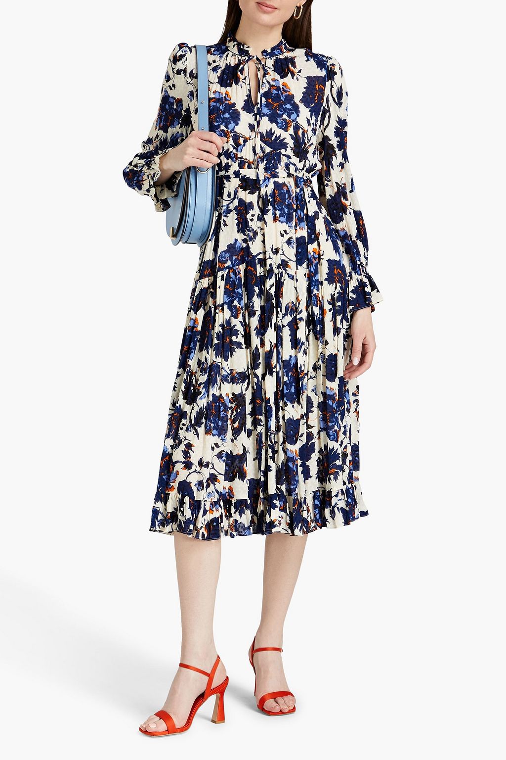 DIANE VON FURSTENBERG Rome gathered floral-print fil coupé crepe midi dress