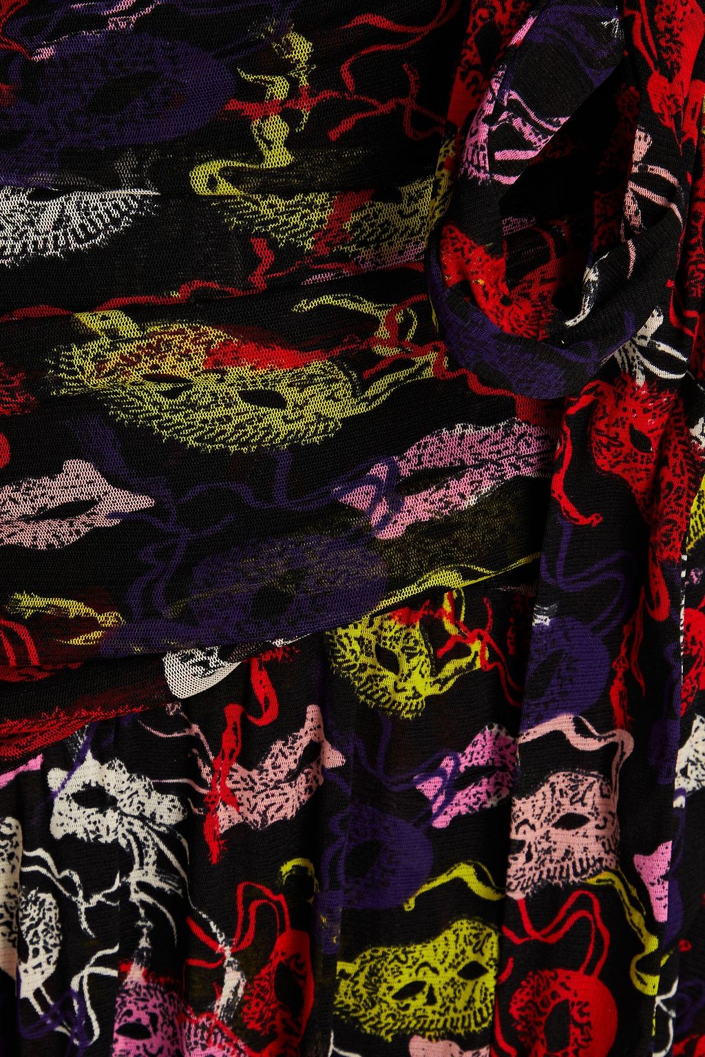 DIANE VON FURSTENBERG Vivete wrap-effect printed mesh mini dress